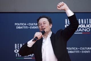 Elon Musk attends Italy's PM Meloni's right-wing party's political festival Atreju, in Rome in December 2023
